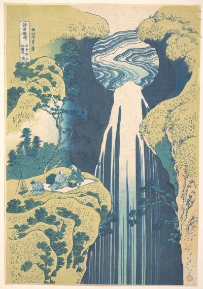 Amida-vandfaldet i de fjerne egne af Kisokaidō-vejen (Kisoji no oku Amida-ga-taki), fra serien »En rundrejse til vandfald i forskellige provinser« (Shokoku taki meguri) af Katsushika Hokusai