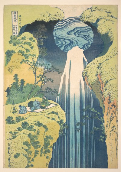 Amida-vandfaldet i de fjerne egne af Kisokaidō-vejen (Kisoji no oku Amida-ga-taki), fra serien »En rundrejse til vandfald i forskellige provinser« (Shokoku taki meguri) af Katsushika Hokusai