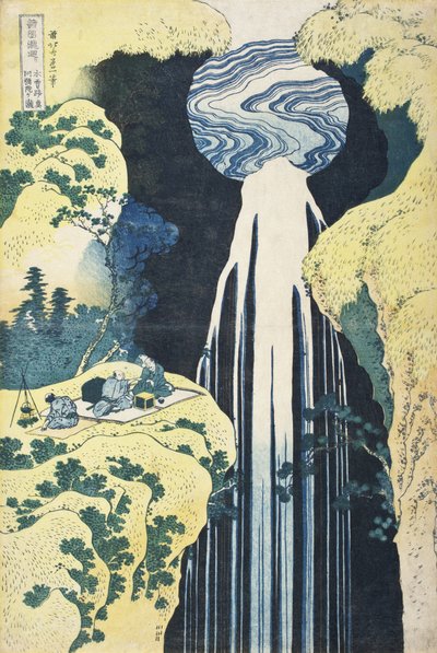 Amida-vandfaldet i de fjerne egne af Kisokaidō-vejen af Katsushika Hokusai