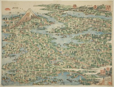De berømte steder på Tokaido i ét blik (Tokaido meisho ichiran) af Katsushika Hokusai