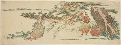 Fjerkjolen (Hagoromo) af Katsushika Hokusai