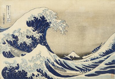 Den store bølge ud for Kanagawa, ca. 1830 (træbloktryk) af Katsushika Hokusai