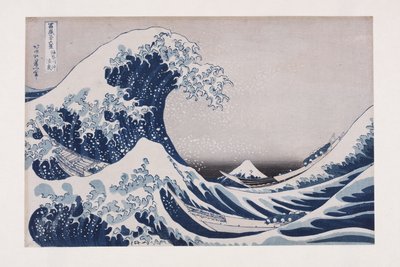 The Hollow of the Deep Sea Wave ud for Kanagawa (Kanagawa-oki nami ura) (træbloktryk i farver) af Katsushika Hokusai