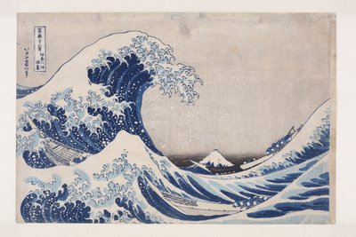 The Hollow of the Deep Sea Wave ud for Kanagawa (Kanagawa-oki nami ura) (træbloktryk i farver) af Katsushika Hokusai