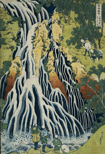 Kirifuri-vandfaldet ved bjerget Kurokami i Shimotsuke-provinsen, fra serien "A Journey to the Waterfalls of All the Provinces" af Katsushika Hokusai
