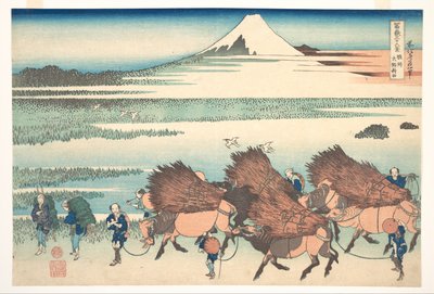 »De nye marker ved Ōno i Suruga-provinsen« (Sunshū Ōno shinden), fra serien »De 36 udsigter over Fuji-bjerget« (Fugaku sanjūrokkei) af Katsushika Hokusai