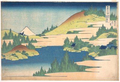 Hakone-søen i Sagami-provinsen fra en serie 36 udsigter over Mount Fuji, 1830-1833 af Katsushika Hokusai