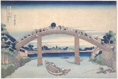 Under Mannen Bridge ved Fukagawa, fra serien Thirty-six Views of Mount Fuji af Katsushika Hokusai