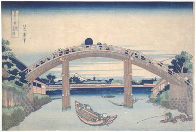 Under Mannen-broen ved Fukagawa, fra serien »36 udsigter over Fuji« af Katsushika Hokusai