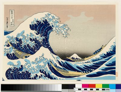 Under bølgen ud for Kanagawa, 20. århundrede (træsnit) af Katsushika Hokusai