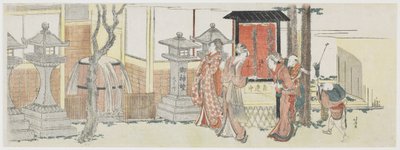 Besøger Oji Inari-helligdommen, 1801-05 (træbloktryk i farver) af Katsushika Hokusai