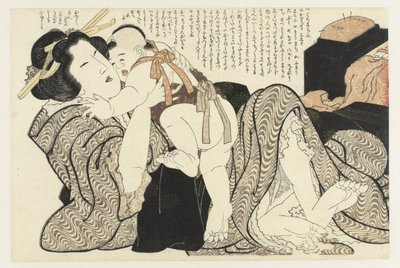 Kvinde med barn Adonis-planten (serietitel) Fukujuso (serietitel) af Katsushika Hokusai