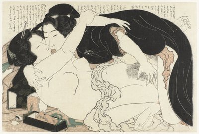 Enke og ung mand Adonis-planten (serietitel) Fukujuso (serietitel) af Katsushika Hokusai