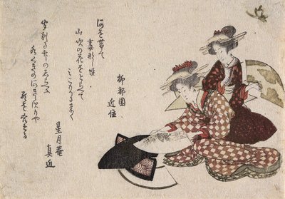 Kvinder maleri fans af Katsushika Hokusai