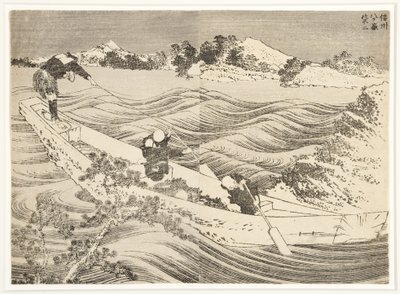 Yatsugatake i Shinano-provinsen, 1834-35 (træblok) af Katsushika Hokusai