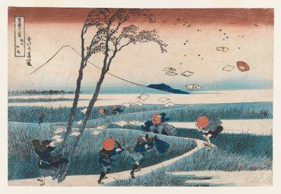 Yejiri Station, provinsen Suruga (træblok i farver) af Katsushika Hokusai