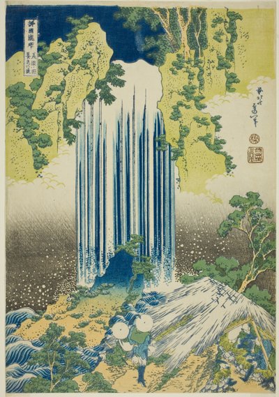 Yoro Falls in Mino Province (Mino no Yoro no taki), from the series "A Tour of Waterfalls in Various Provinces (Shokoku taki meguri)" af Katsushika Hokusai