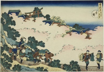 Yoshino, fra serien "Snow, Moon and Flowers (Setsugekka)" af Katsushika Hokusai