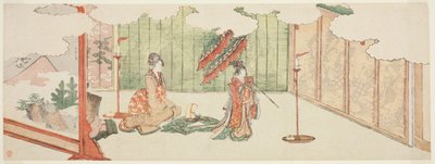 Ung pige danser i en adelsmands palæ af Katsushika Hokusai
