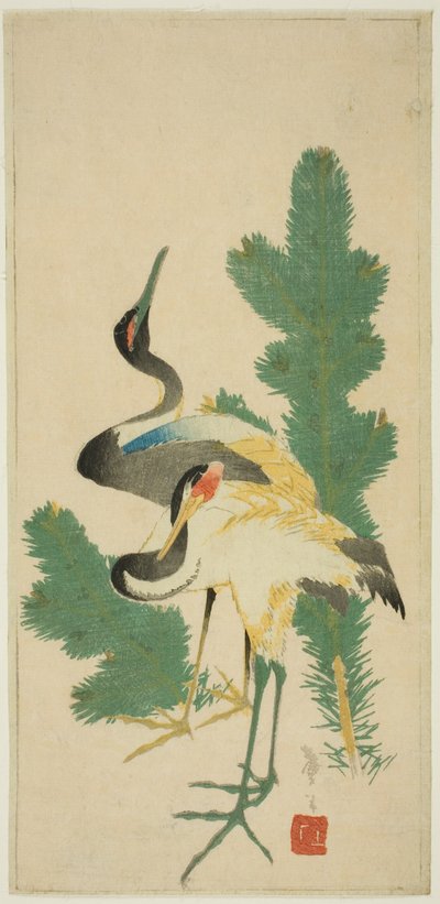 Fyr og traner af Katsushika Taito II