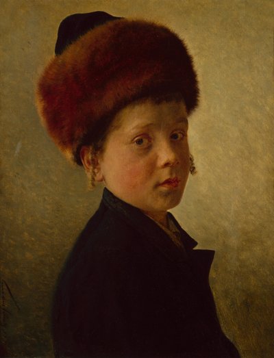 Portræt af en ung dreng (olie på lærred) af Kaufmann Isidor