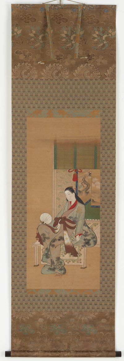 En pige, der sidder på en veranda, Edo-periode, 1700-tallet. af Kawamata Tsuneyuki