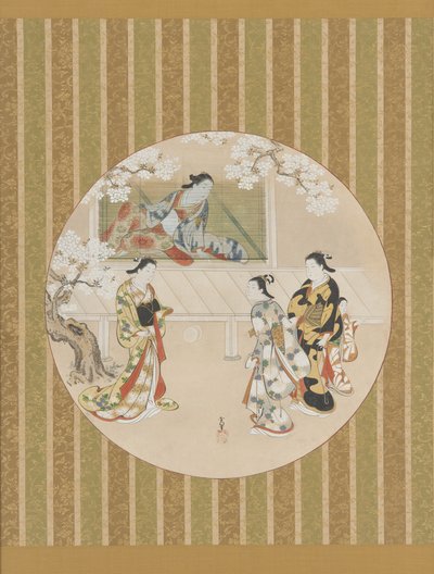 Parodi af en scene fra historien om Genji, begyndelsen af det 18. århundrede. af Kawamata Tsuneyuki