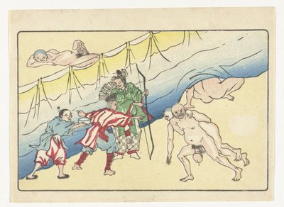 Skytten og nøgne mænd The Big Tail (serietitel) af Kawanabe Kyosai