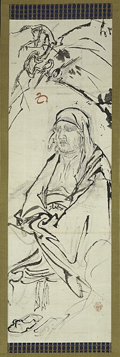 Daruma (Bodhidharma), en af seks skitser af Kawanabe Kyosai