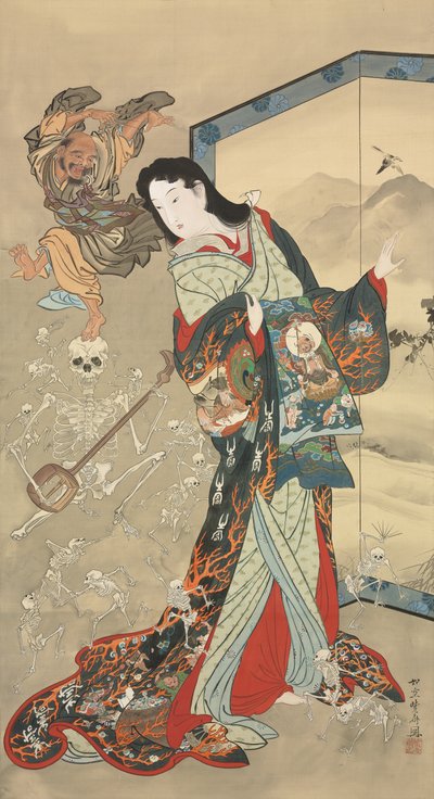 Helvedes varmt vand af Kawanabe Kyosai