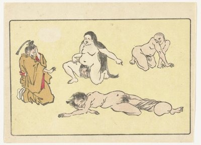 Knælende Hofmand The Big Tail (serietitel) af Kawanabe Kyosai