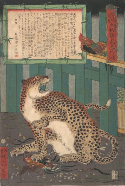 Aldrig set før: True Picture of a Live Wild Tiger..., sjette måned 1860. af Kawanabe Kyosai