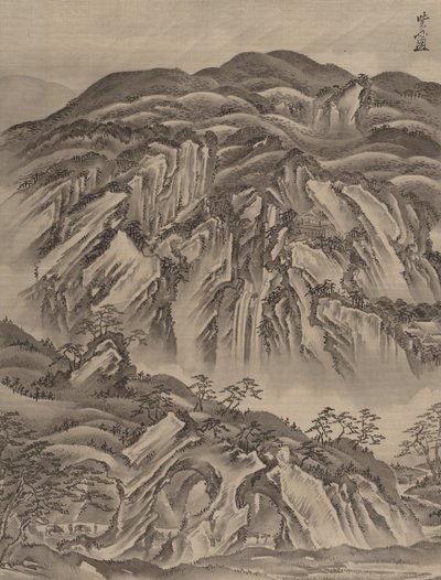 Klippelandskab, ca. 1887. af Kawanabe Kyosai