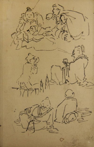 Skitser af østasiatiske legendariske figurer, slutningen af det 19. århundrede. af Kawanabe Kyosai