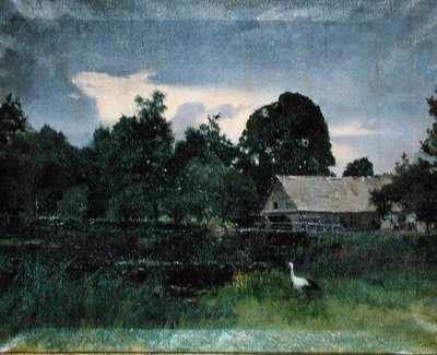 Landskab med en stork af Kazimierz Alchimowicz