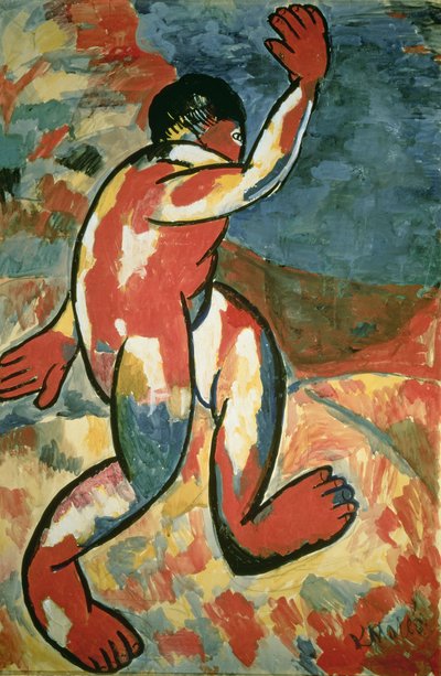 A Bather, 1911 (gouache på papir) af Kazimir Severinovich Malevich