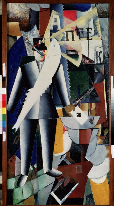 Aviator. Maleri af Kasimir Severinovich Malevich (Malevich, Malevic) (1878-1935), olie på lærred af Kazimir Severinovich Malevich