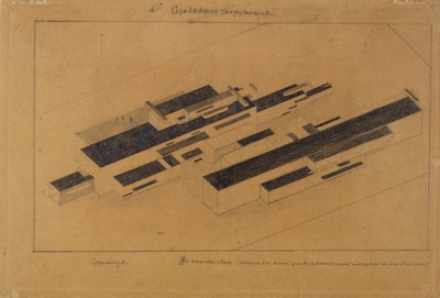 Moderne bygninger, 1923-1924 af Kazimir Severinovich Malevich