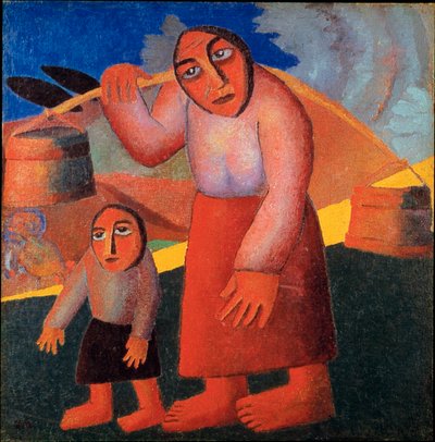 Bonde med spande Maleri af Kasimir Malevic (Malevich, Malevich) (1878-1935) 1911 Søn. 173x73 cm Amsterdam, Stedelijk Museum af Kazimir Severinovich Malevich