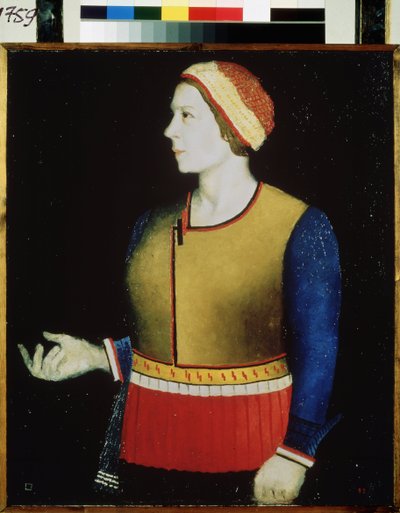 Portræt af Kunstnerens Hustru. Maleri af Kasimir Severinovich Malevich (Malevich, Malevic) (1878-1935), olie på lærred af Kazimir Severinovich Malevich