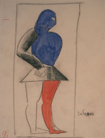 Ruffian. Kostumedesign til operaen Victory over the sun af A. Kruchenykh af Kazimir Severinovich Malevich