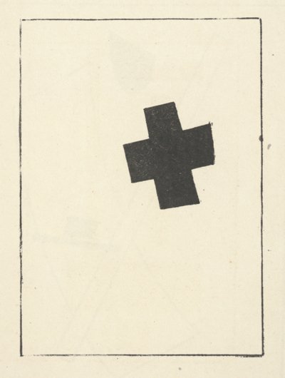 Lille sort kors, vippet fra "Suprematisme: 34 tegninger" af Kazimir Severinovich Malevich