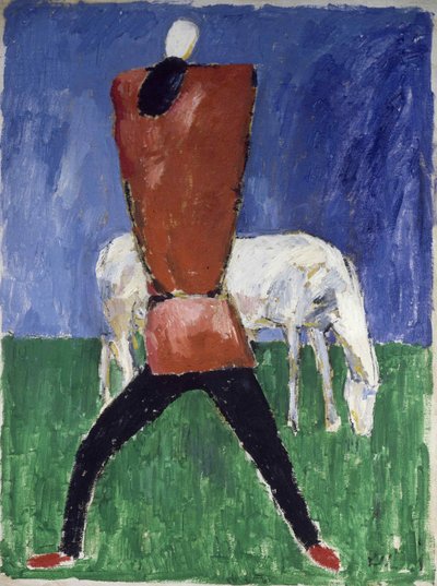 Den hvide hest mand og hest, 1930-1931. af Kazimir Severinovich Malevich