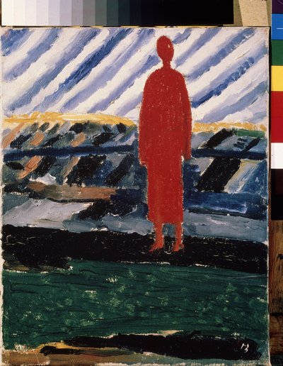 En rød figur (A Red Figure). Maleri af Kasimir Severinovch Malevich (Malevich, Malevic) (1878-1935), olie på lærred af Kazimir Severinovich Malevich
