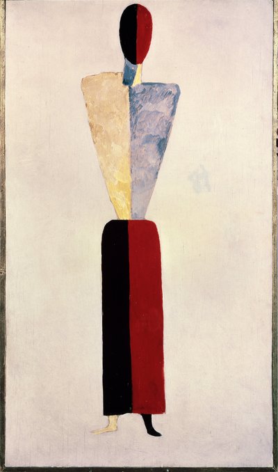 en pige (form på hvid baggrund) af Kazimir Severinovich Malevich