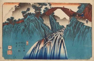 Nojiri, udsigt over Inagawa-broen, tavle 41 i serien: De 69 etaper på Kisokaido-vejen / Kisokaido rokujukyu tsugi-no uchi af Keisai Eisen