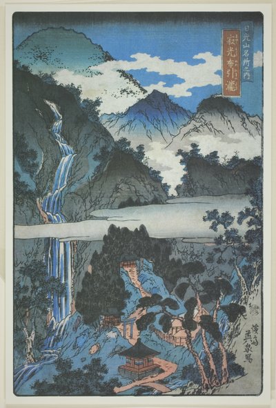 Nunobiki-vandfald ved Jakko-helligdommen (Jakko Nunobiki no taki), fra serien "Naturskønne steder i Nikkos bjerge (Nikkosan meisho no uchi)" af Keisai Eisen