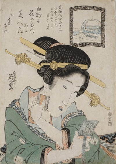 Bien Senjoko ansigtspudder, ca. 1824. af Keisai Eisen