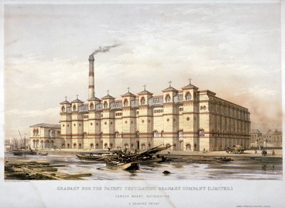 Granary on Canada Wharf, Rotherhithe, London, c1860 af Kell Brothers