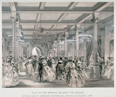 Reception for sultanen af Tyrkiet, Guildhall, City of London, 1867 af Kell Brothers